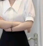 法式衬衫雪纺短袖上衣女夏季职业装通勤设计感上衣面试穿搭 白色 AB-CD8 M 实拍图