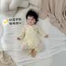 新生婴儿春秋衣服初生连体衣夏季薄款宝宝哈衣无骨和尚服夏天长袖 【烧花透气】樱花粉 59cm 码 8-13斤宝宝 实拍图