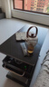 法莎蒂可移动升降高级茶几沙发边几客厅家用中古边几小推车置物架 【白岩板+胡桃色】可移动小推车边几 实拍图
