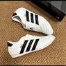 adidas T头鞋 VL COURT复古板鞋德训鞋男女阿迪达斯轻运动   灰色/黑色/红色   38 实拍图