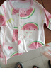 舒贝怡婴儿衣服内衣套装儿童睡衣宝宝薄空调家居服纯棉对开秋衣西瓜  80 实拍图