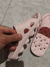 BAIHOU白猴侧漏水防滑按摩镂空男女儿童学生浴室洞洞凉拖鞋 粉红31-32 实拍图