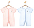 贝瑞加（Babyprints）婴儿连体衣2件夏季短袖婴儿衣服新生儿纯棉哈衣轻薄爬服 白蓝73 实拍图