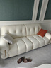 冬熊棉花糖真皮沙发法式奶油风客厅小户型轻奢白色钢琴键云朵沙发 【三人位2.2米】 进口S级青皮【旗舰版】凝胶记忆棉+6CM紫罗兰 实拍图