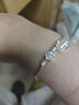 梵际9999银手镯女平安喜乐福锁足银镯子时尚手环实心推拉送女友七夕礼 如意福带喜乐平安坠推拉银手镯 实拍图