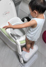 世纪宝贝（babyhood）儿童马桶辅助器 宝宝阶梯架坐便圈扶手架座便器 PU软坐垫 奶白灰 实拍图