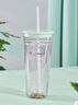 星巴克（Starbucks）杯子玻璃杯仙雾绿切面款双层玻璃吸管杯591ml男女士送礼礼物 实拍图