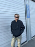 VIP/飞行潮牌飞行员夹克男士大码宽松机能风外套工装韩版潮流刺绣棒球服 黑色 L 实拍图