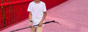 ASK JUNIOR男童短袖T恤2025夏薄款儿童休闲纯色舒适跑步打底衫 白色 150 实拍图
