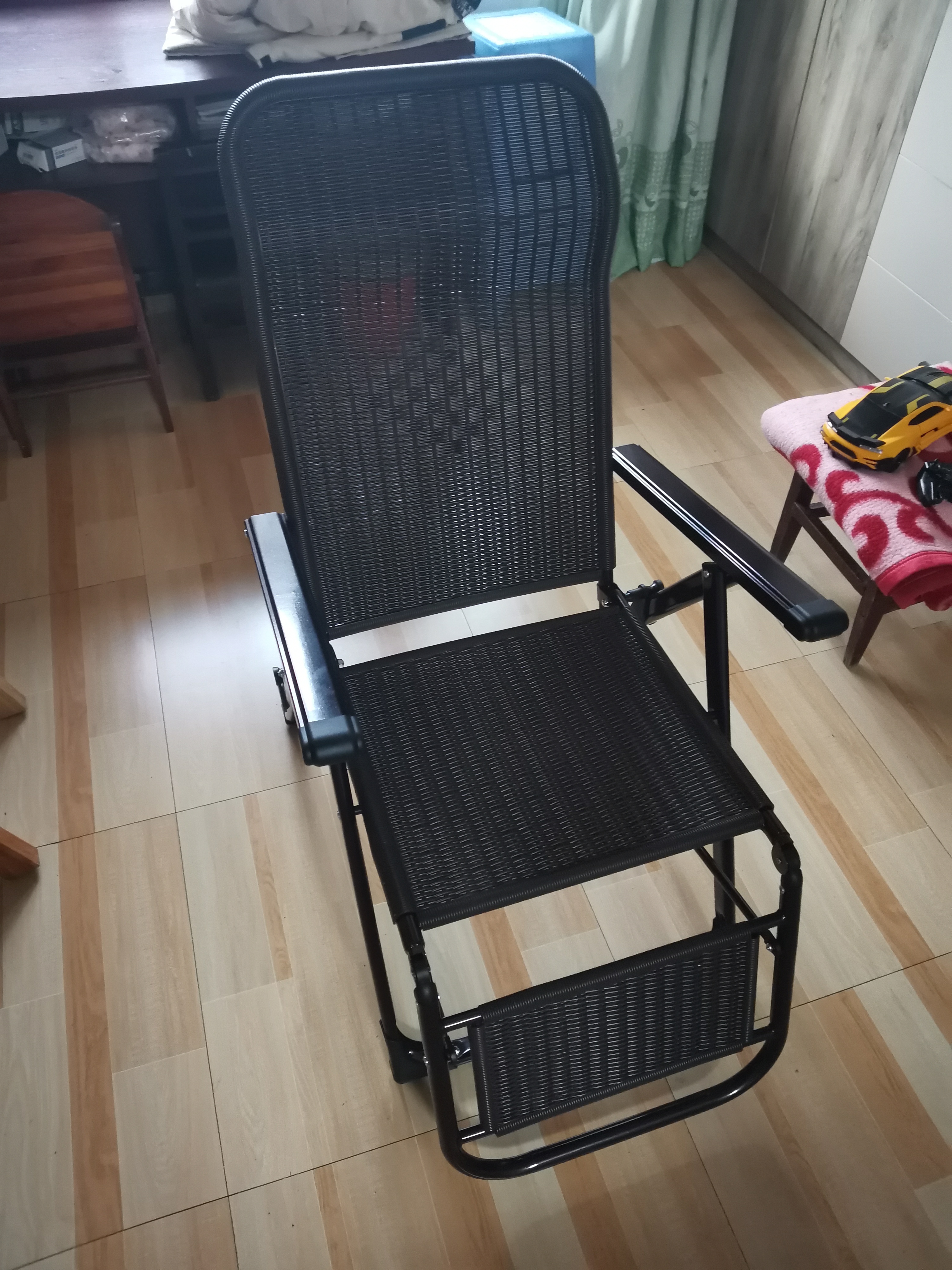 午憩宝躺椅藤椅午休阳台休闲靠背椅家用庭院折叠床便携午睡凉椅藤编折叠 【头部加高】一体成型-藤棕色 实拍图