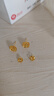 周大福 爆闪方糖足金黄金耳钉(工费320) 约3.05g F229665 实拍图