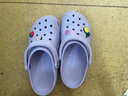 CROCS卡骆驰经典洞洞鞋儿童鞋户外童鞋休闲凉鞋拖鞋/206991/206990 淡紫色-530(含智必星) 37 (225mm) 实拍图