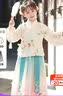 罗蒙女童汉服新中式古装秋款唐装中国风演出服 汉服茶白色两件套 110 实拍图