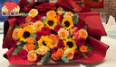 艾斯维娜鲜花速递向日葵混搭花束生日礼物全国同城配送 33朵玫瑰+5朵向日葵混搭花束 实拍图