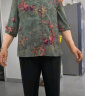 弥美乐中老年女装夏装套装奶奶装2025新款妈妈装60-80岁老年人七分袖t恤 绿色花冰丝两件套 5XL 适合145-160斤 实拍图