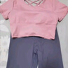 维多利亚旅行者（VICTORIATOURIST）瑜伽服女夏季跑步运动套装普拉提健身服美背含胸垫两件套 实拍图