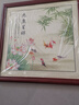 天尚喷画 荷花九鱼图客厅餐厅装饰画国画玄关过道走廊墙画壁画书房墙挂画 九鱼图-2红褐色外框 50*50书房推荐 MDF材质 实拍图