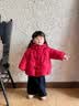 班喜迪女童羽绒服冬装2026新款女宝宝洋气衣服婴幼儿外套儿童冬季小童装 红色 110 充绒量：84g 实拍图