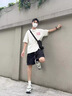 杉努裤子男士春夏季薄款休闲学生宽松大码运动束脚青少年卫长裤 K02灰色常规（松紧） XL 实拍图