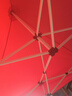 特思乐遮阳棚四角大伞户外四脚雨棚夜市摆摊广告简易折叠伸缩停车遮阳伞 【2*2米】红色（加厚黑架） 实拍图