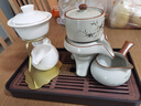 赏福茶盘家用轻奢现代小型沥储水式茶台功夫茶具竹茶盘简约托盘 SS黑色密胺古纹茶盘-小号 【尺寸看图标注】 实拍图