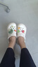 天美意增高厚底洞洞鞋轻便耐磨休闲运动凉拖鞋一脚蹬 米色 37 实拍图