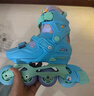 米高轮滑鞋S3儿童花样溜冰鞋套装高端平花四码调节直排初学花式旱冰鞋 蓝色鞋+包 M (33-36) 实拍图