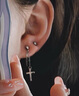BJYL十字架耳钉男款轻奢高级感银色耳环女气质耳坠养耳洞耳饰男士单只 单只 实拍图