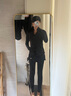 沐诗绮新款瑜伽服女套装户外运动健身服宽松显瘦弹力速干衣跑步套装 黑色五件套 M(90-108斤) 实拍图