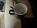 瓷魂陶瓷马克杯带勺盖咖啡杯牛奶杯早餐杯办公杯男女茶杯黑色400ml 实拍图