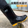 回力雨鞋男高筒户外雨天防水防滑胶鞋耐磨钓鱼洗车雨靴套鞋827黑中40 实拍图