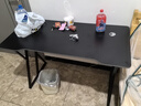 初学者  电脑桌台式家用电竞桌椅套装办公桌简约书桌游戏桌书房写字桌子 子夜黑120*60-电竞纹路 实拍图