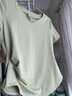 VICTORIATOURIST瑜伽服女运动套装春夏宽松跑步短袖微胖健身服训练服T恤绿XXL 实拍图
