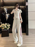 佐叙时尚穿搭套装女2025新款韩系显瘦减龄运动休闲短袖阔腿裤两件套女 灰色 S （85斤内） 实拍图