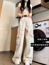 MELROSEMOOD美式复古工装牛仔裤女2025女装春季新款高腰宽松直筒阔腿牛仔裤子 杏色（长裤） M 实拍图