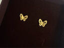 周大生黄金耳饰女5G足金双层蝴蝶金耳钉生日礼物送女友 小仙蝶 1.57g 实拍图
