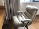 顾全电脑椅家用书桌椅子书房椅卧室学习椅人体工学椅子环保真皮办公椅 灰白色-实木脚【360°旋转】 实拍图