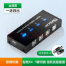 裕合联 USB打印机共享器自动免网络切换分线器一拖二转换器两台多台电脑共用分接器一拖三四 一进四出【金属黑色】+打印线4条 实拍图