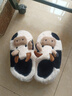 细细条（XIXITIAO）情侣可爱小奶牛棉拖鞋秋冬季男女士居家亲子保暖毛毛拖鞋 全包跟款白色 40-41（适合39-40的脚） 实拍图