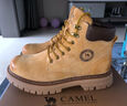 骆驼（CAMEL）马丁靴男王俊凯同款工装大黄靴情侣新款厚底增高户外徒步登山鞋 G15W136025 沙漠黄(男款) 39 实拍图