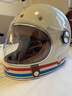 BELL复古头盔BULLITT布利特男女赛车骑行碳纤维安全四季摩托机车全盔 Bullitt-复古红蓝条纹【新配色】 XL码(适合57-58cm头围) 实拍图
