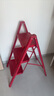 派迎乔迁梯子家用折叠梯人字梯折叠加厚室内多功能登高爬梯三步梯-红 实拍图