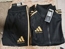 阿迪达斯（adidas）运动套装男秋冬跑步运动套装防风夹克直筒裤两件套 黑金 S 实拍图