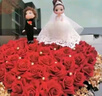 梵佐婚车装饰主婚车花全套装副车头花新娘结婚礼房布置红色仿真迎亲花 天作之合婚车装饰 实拍图