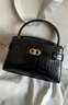 CHARLES&KEITH鳄鱼纹凯莉包手提斜挎婚包包女包生日礼物CK2-50270880-1 Black黑色 S 实拍图