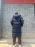 波司登（BOSIDENG）2025新款羽绒服男女同款过膝长款连帽90绒面包服外套B250245171DS 黑青色|5978 XL 175/96A 实拍图