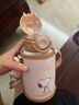 史努比（SNOOPY）儿童保温杯带吸管直饮男女小学生316不锈钢喝水杯子双盖壶500ml咖 实拍图