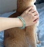 芳晓 缅甸冰种贵妃玉手镯圆条飘绿飘花冰种老坑正圈翡翠处理手镯女款 57-58mm 实拍图