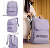 斯凯奇（Skechers）男女同款196家族双肩包电脑包学生经典百搭简约高中书包旅行背包 薰衣草紫/00KC 20-30升 实拍图