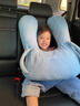 bebelock车载儿童枕头护颈枕后排抱枕长途自驾必备坐车睡觉神器汽车上靠枕 蓝色【把手扶托 睡觉不窝脖】 实拍图